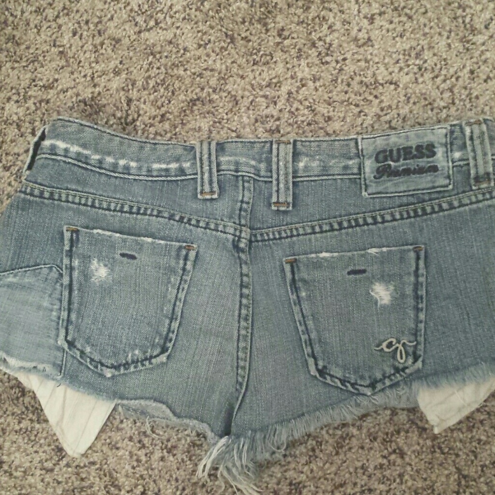Guess Y2k Short Distressed Button Up Jean Shorts - image 5